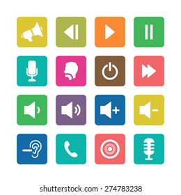 audio icons universal set for web and mobile