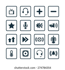 audio icons universal set for web and mobile
