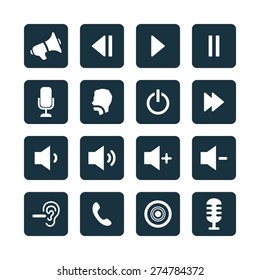 audio icons universal set for web and mobile