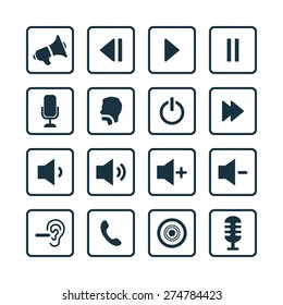 audio icons universal set for web and mobile
