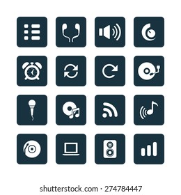 audio icons universal set for web and mobile
