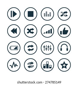 audio icons universal set for web and mobile

