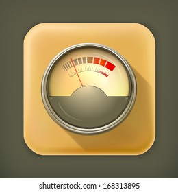 Audio indicator, long shadow vector icon