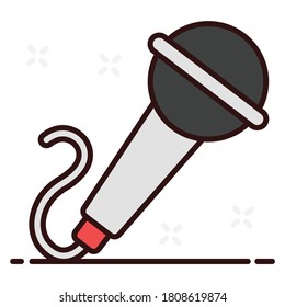Audio instrument microphone flat icon, radio mic in modern editable style 