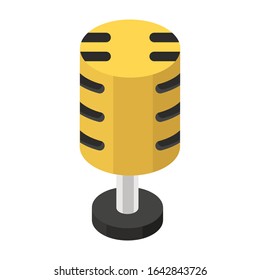 Audio instrument microphone isometric icon