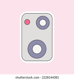 an audio isolated on soft pink background