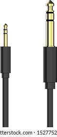 Audio Jack 6.5 mm,  Audio Jack 3.5 mm, vector illustration