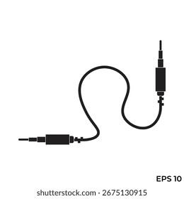 Cable de conector de audio Vector de icono plano
