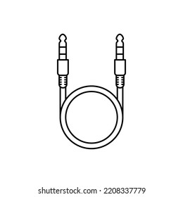 Audio jack cable icon in line style icon, isolated on white background