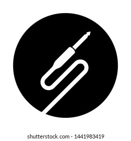 Audio jack in circle object icon. audio plug icon. recording tool symbol.