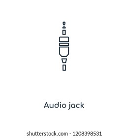 Audio jack concept line icon. Linear Audio jack concept outline symbol design. This simple element illustration can be used for web and mobile UI/UX.