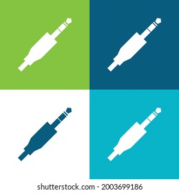 Audio Jack Connector Flat four color minimal icon set