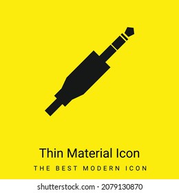 Icono de material amarillo brillante mínimo para conector de conector de toma de audio