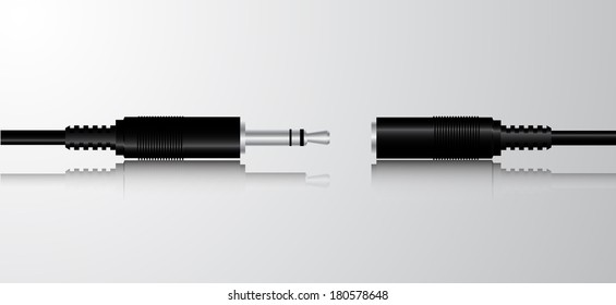 audio jack Connector with reflect  vector illustration 