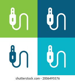 Audio Jack Flat four color minimal icon set