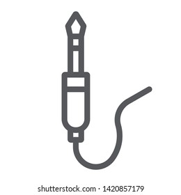 Audio jack glyph icon, wire and equipment, jack cable sign, vector graphics, a solid pattern on a white background, eps 10.