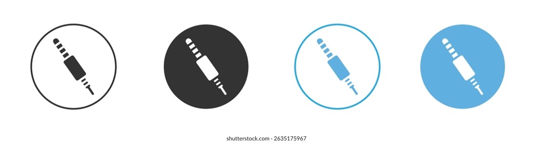 Audio jack icon Editable flat style, illustration icons