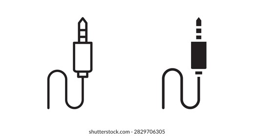 Audio jack icon flat white logo..