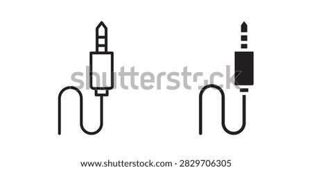 Audio jack icon flat white logo..