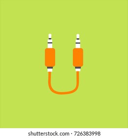 Audio jack icon in green background