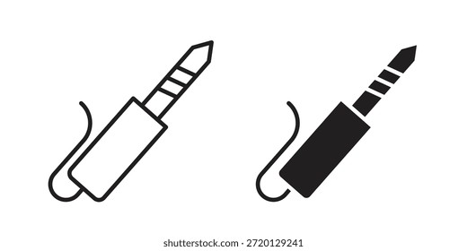 Ilustración de ícono de conector de audio, Vector de línea delgada, signo de Diseño web,