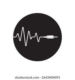 ícone da tomada de áudio ilustração web design.