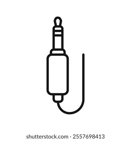 Audio jack icon Isolated flat vector in outline