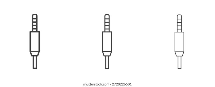 Audiobuchsensymbol im Linienart-Doodle-Stil. Bearbeitbares Konturumrisszeichen, eps 10