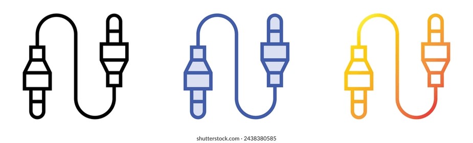 Symbol für Audiobuchse Lineares, blaues Füllungs- und Verlaufsstil-Design auf weißem Hintergrund
