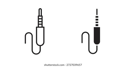 Icono de conector de audio sobre fondo blanco. Icono de Vector de acciones
