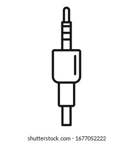 Audio jack icon. Outline audio jack vector icon for web design isolated on white background