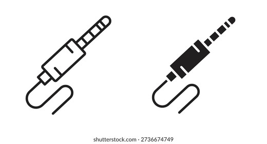 Audio jack icon outline vector Thin line. flat vector simple elements.