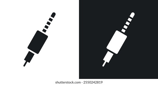 Audio jack icon pack in black color.