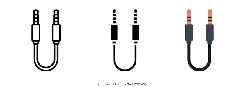 Audio Jack icon set. for mobile concept and web design on white background. vector illustration