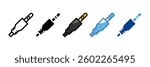 Audio Jack Icon Set Multiple Style Collection