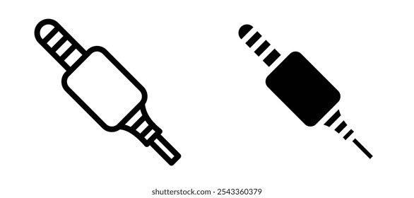 Audio jack icon symbol collection on white background.