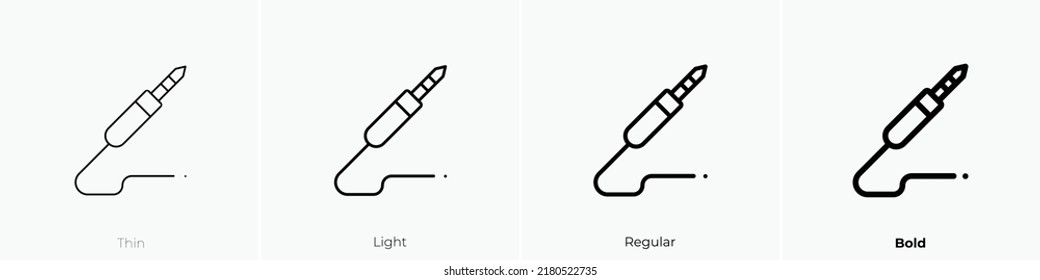 audio jack icon. Thin, Light Regular And Bold style design isolated on white background