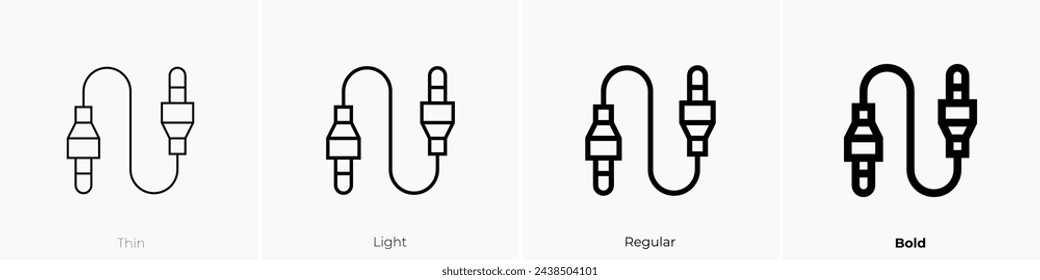 audio jack icon. Thin, Light Regular And Bold style design isolated on white background