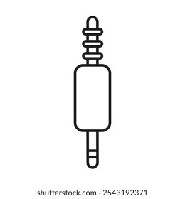 Audio jack icon. thin stroke and solid.