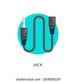 audio jack icon in vector. Logotype