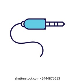 audio jack icon with white background vector stock illustration