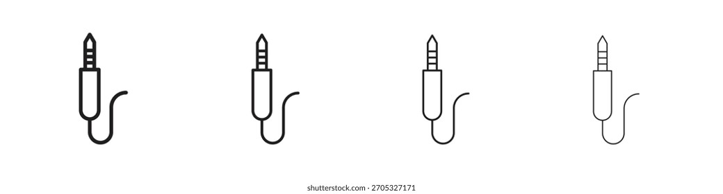 Audio jack icons in black simple line elements.