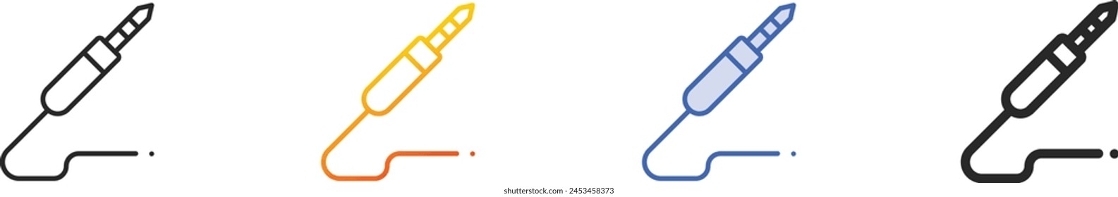 audio jack icon.Thin Linear, Gradient, Blue Stroke and bold Style Design Isolated On White Background