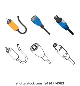 Icono de jack de audio,diseño de ilustración de vector
