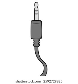 audio jack illustration hand drawn isolated vector