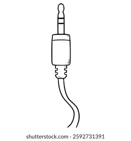 audio jack illustration hand drawn outline vector