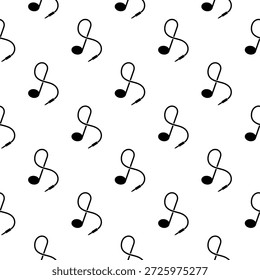 Audio jack nota de música sin patrón aislado en el fondo blanco