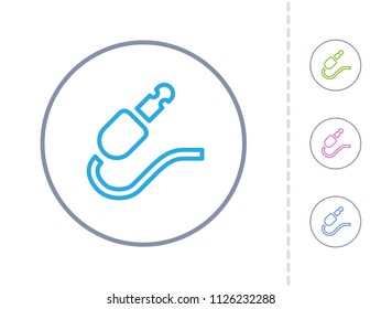 Audio Jack - Round Stroke Buttons. A simple vector icon.