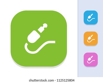 Audio Jack - Square Glyph Buttons. A simple vector icon.