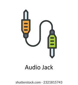 Audio Jack Vector  Fill outline Icon Design illustration. Multimedia Symbol on White background EPS 10 File